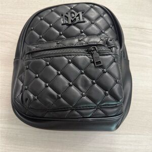 Badgley Mischka Quilted Black Womens mini book Bag NWT